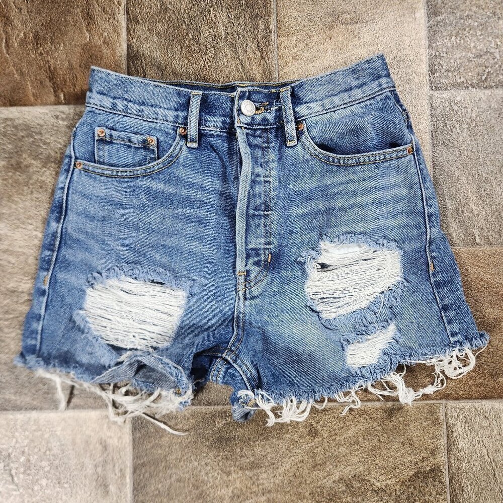 PacSun Ultra High Rise Vintage Button-Fly Shorts Size 25